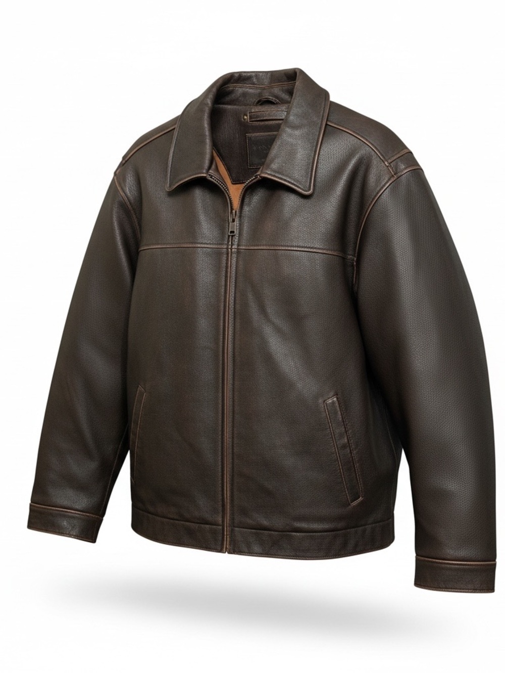 Sonoma Dark Brown Leather Bomber Jacket